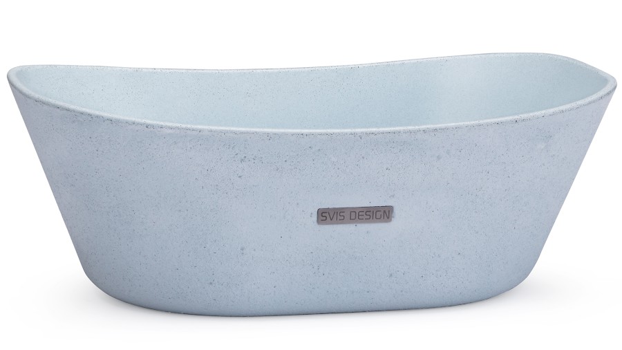 Umyvadlo 50 cm LIBRA BRUSHED - velmi světlá kobaltově modrá, bez dekoru, lak mat