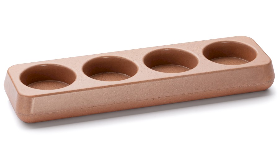 Svícen PERSEUS BASIC na 4 svíčky - hnědá, bez dekoru, lak mat