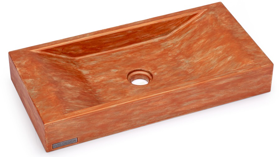 Umyvadlo 60 cm SIRIUS BASIC - AGED METAL, měděná a zelená, lak mat