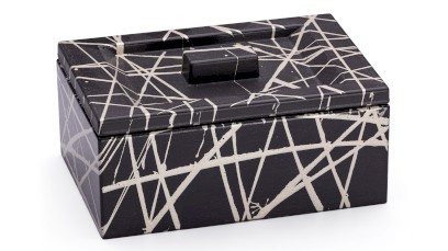 Box s víkem SIRIUS BASIC 001 - PUNK, černá a champagne, lak polomatný