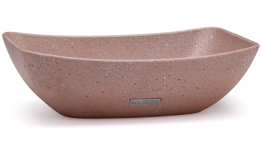 15541-umyvadlo_virgo_hardcore_brown_01 Umyvadlo 50 cm VIRGO HARDCORE - hnědá, bez dekoru, lak mat