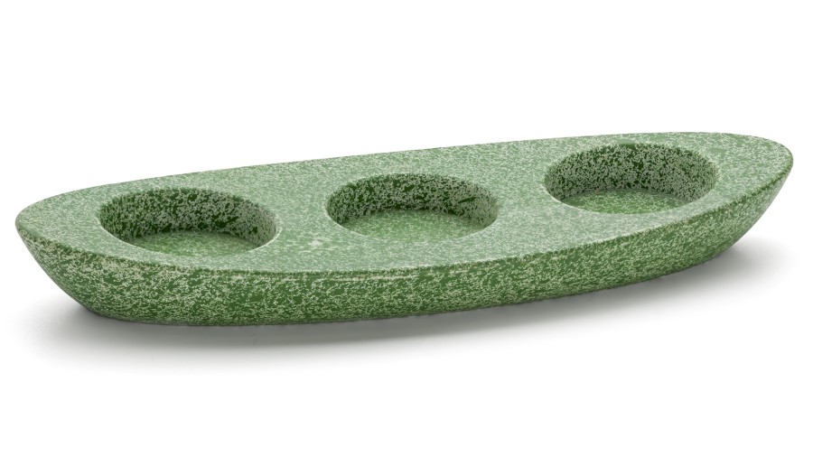 Svícen ORION BASIC na 3 svíčky - SPLASH, zelená, lak mat