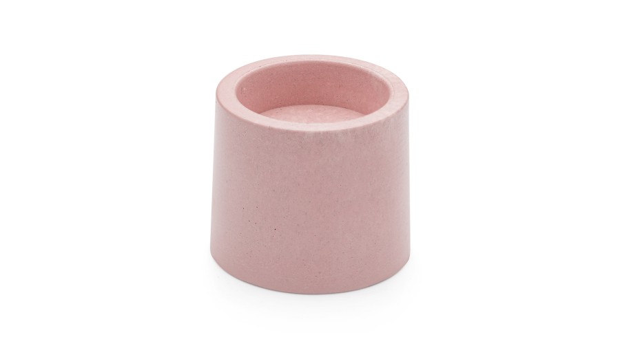 Svícen COLUMBA BASIC, výška 5 cm - velmi světlá cihlově červená, bez dekoru, lak mat