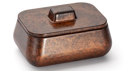 Box s víkem PERSEUS BASIC 001 - SMOKED METAL, měděná a černá, lak polomatný