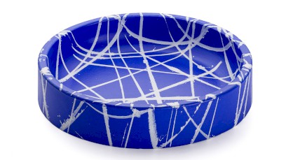 Miska 15 cm COLUMBA BASIC - PUNK modrá a bílá, lak mat