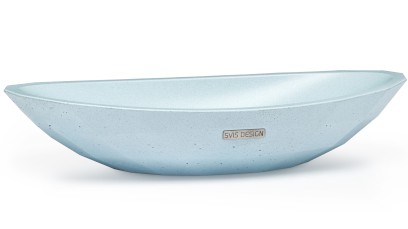 Umyvadlo 60 cm DIAMOND BASIC - velmi světlá kobaltově modrá, bez dekoru, lak mat