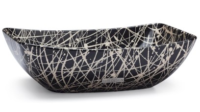 Umyvadlo 50 cm VIRGO BASIC - PUNK, černá a champagne, lak polomatný