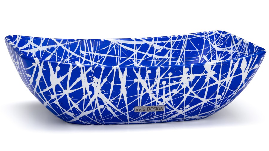 Umyvadlo 50 cm VIRGO BASIC - PUNK modrá a bílá, lak mat