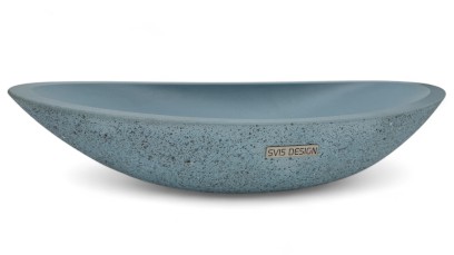 Umyvadlo 60 cm ORION SANDBLASTED - světlá kobaltově modrá, bez dekoru, lak mat