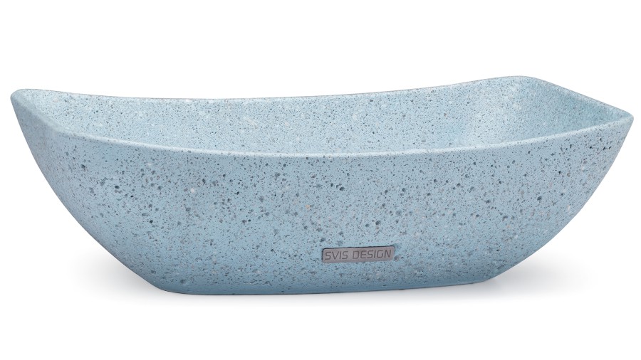 Umyvadlo 50 cm VIRGO HARDCORE - střední kobaltově modrá, bez dekoru, lak mat