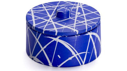 Box s víkem COLUMBA BASIC 001 - PUNK, modrá a bílá, lak mat