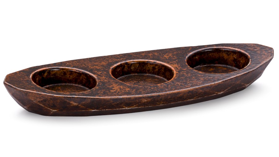 SvÃ­cen DIAMOND BASIC na 3 svÃ­Äky - SMOKED METAL, mÄdÄnÃ¡ a ÄernÃ¡, lak polomatnÃ½