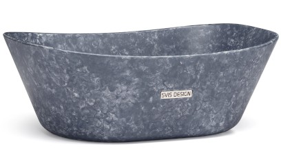 Umyvadlo 50 cm LIBRA BASIC - FINGER PAINTING modrošedá, lak mat