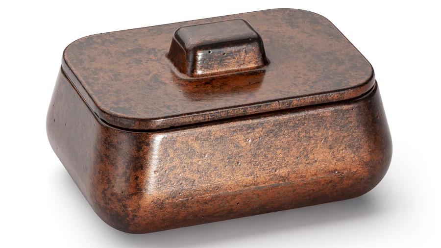 Box s víkem PERSEUS BASIC 001 - SMOKED METAL, měděná a černá, lak polomatný