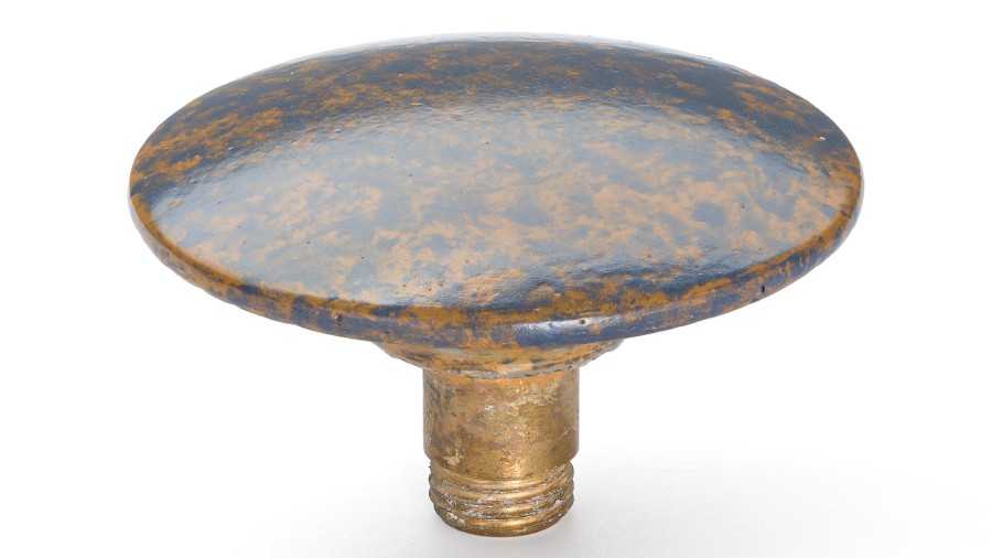 Šroubovací krytka výpusti 65 mm - GRANITE, modrošedá a okrová, lak polomatný