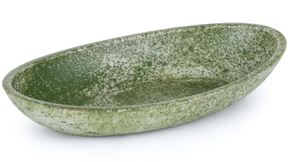 Miska betonová 19 cm ORION BASIC - přírodní, dekor SPLASH zelená, lak mat