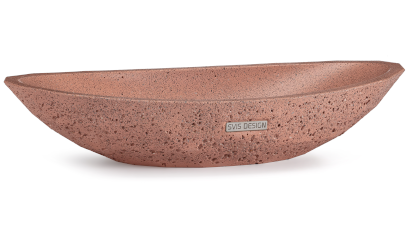 Umyvadlo 60 cm DIAMOND HARDCORE -velmi světlá cihlově červená, bez dekoru, lak mat