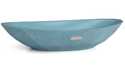 Umyvadlo 60 cm DIAMOND SANDBLASTED - střední kobaltově modrá, bez dekoru, lak mat