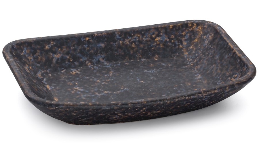 Miska 15 cm VIRGO BASIC - DARK STONE, modrá, okrová a černá, lak mat