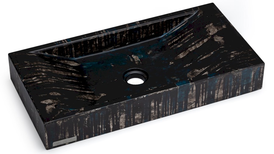 Umyvadlo 60 cm SIRIUS BASIC - BLACKSMITH, černá a modrá, lak mat