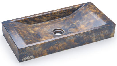 Umyvadlo 60 cm SIRIUS BASIC - GRANITE, modrošedá a okrová, lak polomatný