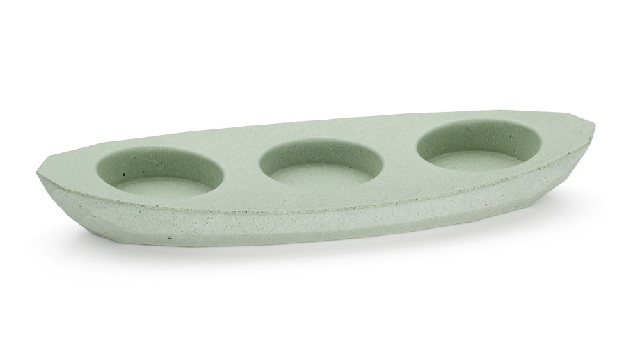 Svícen DIAMOND BASIC na 3 svíčky - světlá zelená, bez dekoru, lak mat