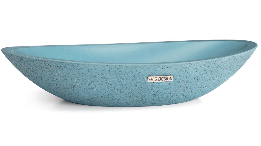 Umyvadlo 60 cm ORION SANDBLASTED - střední kobaltově modrá, bez dekoru, lak mat