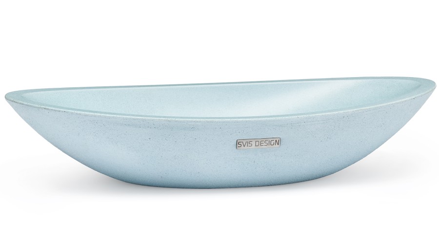 11988-umyvadlo_orion_brushed_verylight_cobaltblue_01 Umyvadlo 60 cm ORION BRUSHED - velmi světlá kobaltově modrá, bez dekoru, lak mat