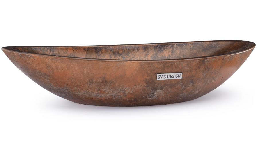 Umyvadlo 60 cm ORION BASIC - SMOKED METAL, černá a měděná, lak polomatný