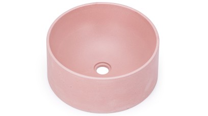 Umyvadlo 40 cm COLUMBA BASIC - velmi světlá cihlově červená, bez dekoru, lak mat