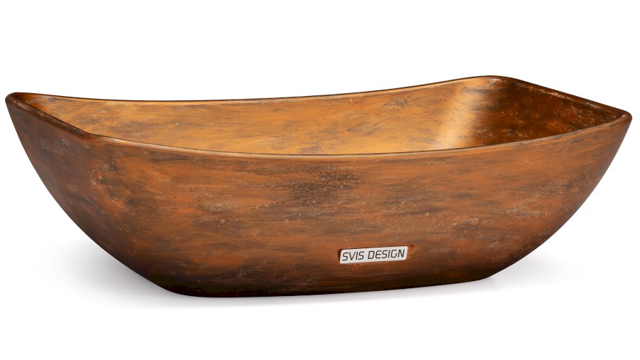 Umyvadlo 50 cm VIRGO BASIC - AGED METAL, měděná a černá, lak mat