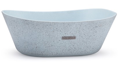 Umyvadlo 50 cm LIBRA SANDBLASTED - velmi světlá kobaltově modrá, bez dekoru, lak mat