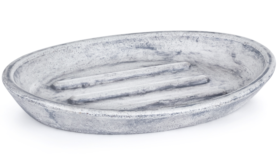 Mýdlenka betonová 15 cm ORION BASIC - přírodní, dekor FUZZY šedá, lak mat
