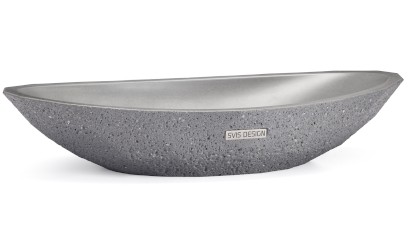 Umyvadlo 60 cm DIAMOND SANDBLASTED - střední šedá, bez dekoru, lak mat