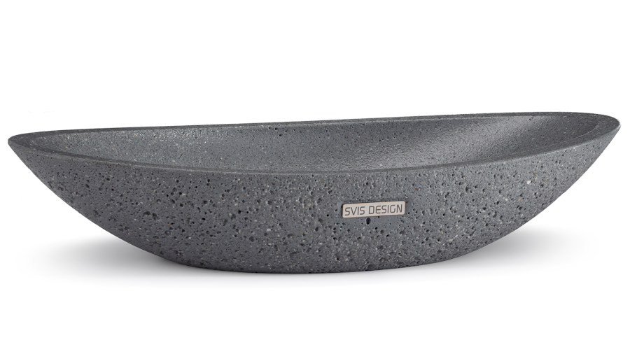 Umyvadlo 60 cm ORION HARDCORE - velmi tmavá šedá, bez dekoru, lak mat