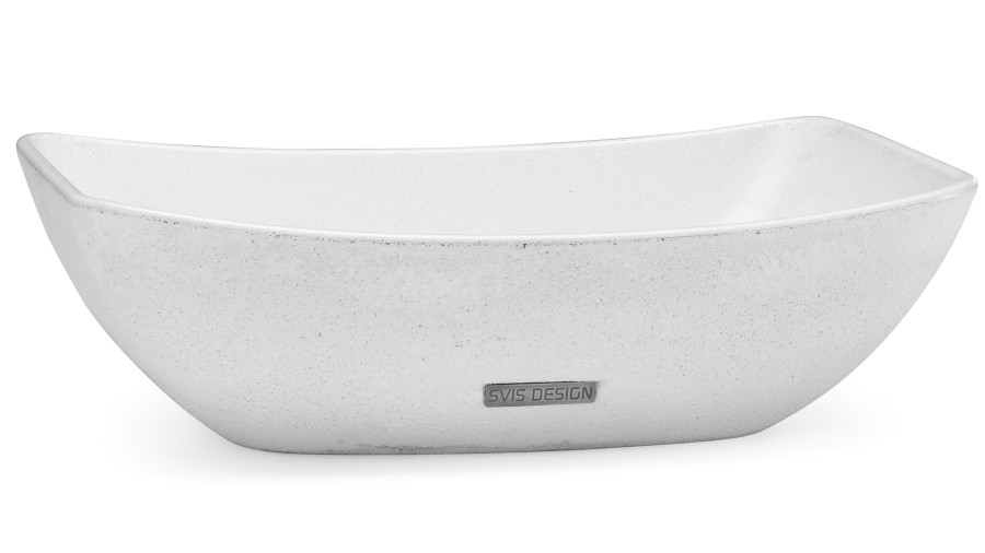 Umyvadlo 50 cm VIRGO BRUSHED - natural, bez dekoru, lak mat