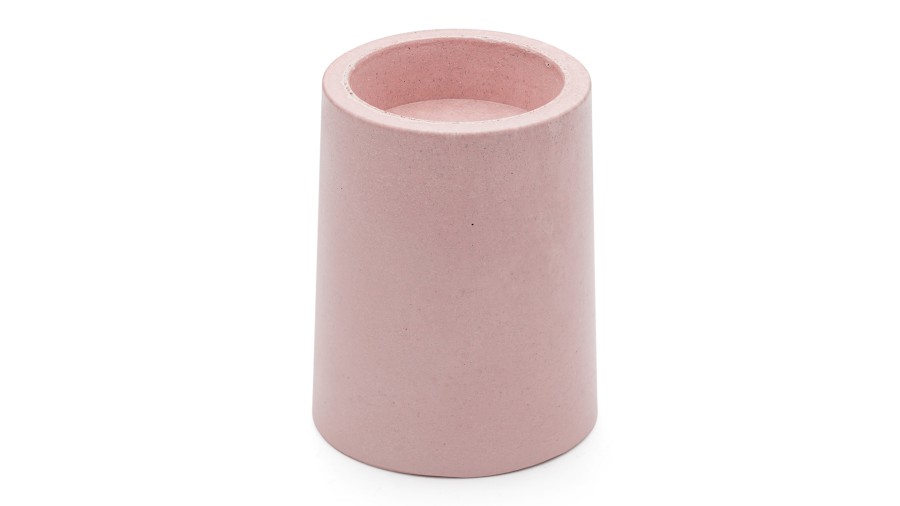 Svícen COLUMBA BASIC, výška 7,5 cm - velmi světlá cihlově červená, bez dekoru, lak mat