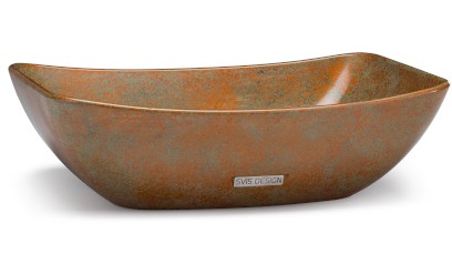 Umyvadlo 50 cm VIRGO BASIC - SMOKED METAL, měděná a zelená, lak polomatný