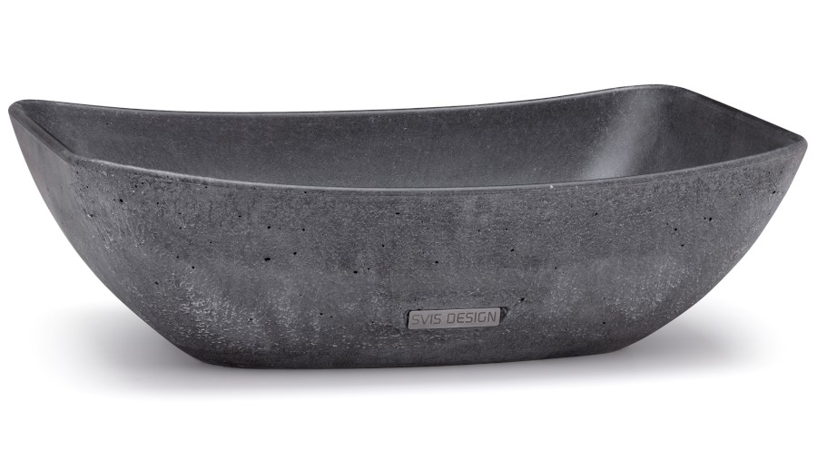 Umyvadlo 50 cm VIRGO BASIC - velmi tmavá šedá, bez dekoru, lak mat