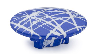 Vkládací krytka výpusti 65 mm - PUNK, modrá a bílá, lak mat