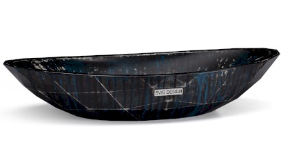 Umyvadlo 60 cm DIAMOND BASIC - BLACKSMITH, černá a modrá, lak mat