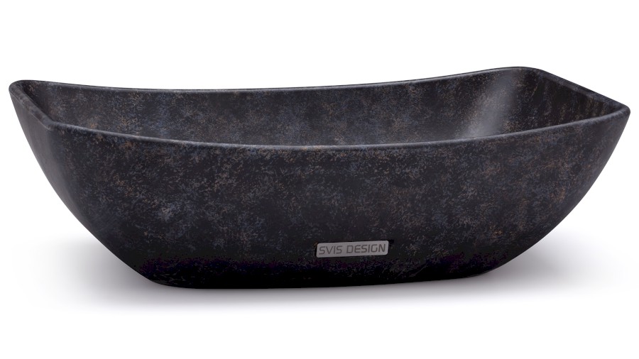 13678-umyvadlo_virgo_basic_darkstone_blue_ocherandblack_01 Umyvadlo 50 cm VIRGO BASIC - DARK STONE, modrá, okrová a černá, lak mat