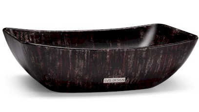 Umyvadlo 50 cm VIRGO BASIC - BLACKSMITH, černá a červená, lak mat