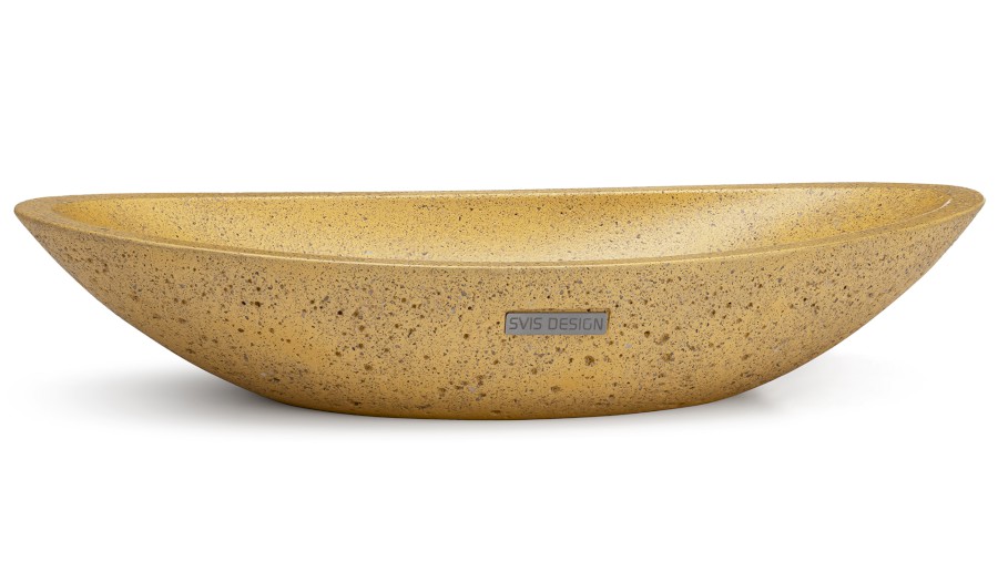 Umyvadlo 60 cm ORION HARDCORE - tmavá žlutá, bez dekoru, lak mat