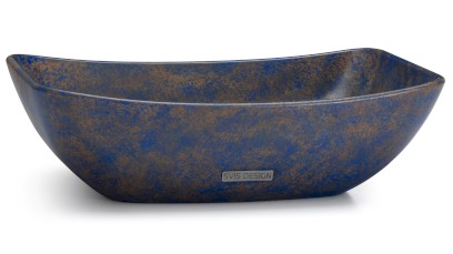 Umyvadlo 50 cm VIRGO BASIC - GRANITE, modrá a okrová, lak polomatný