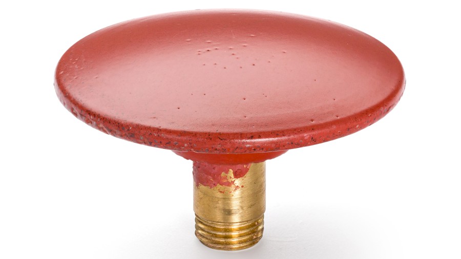 Šroubovací krytka výpusti 65 mm - cihlově červená, bez dekoru, lak mat