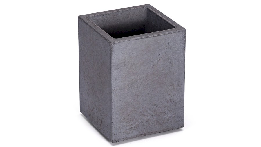 Květináč SIRIUS BASIC 20x20x26 cm - velmi tmavá šedá, bez dekoru, bez laku